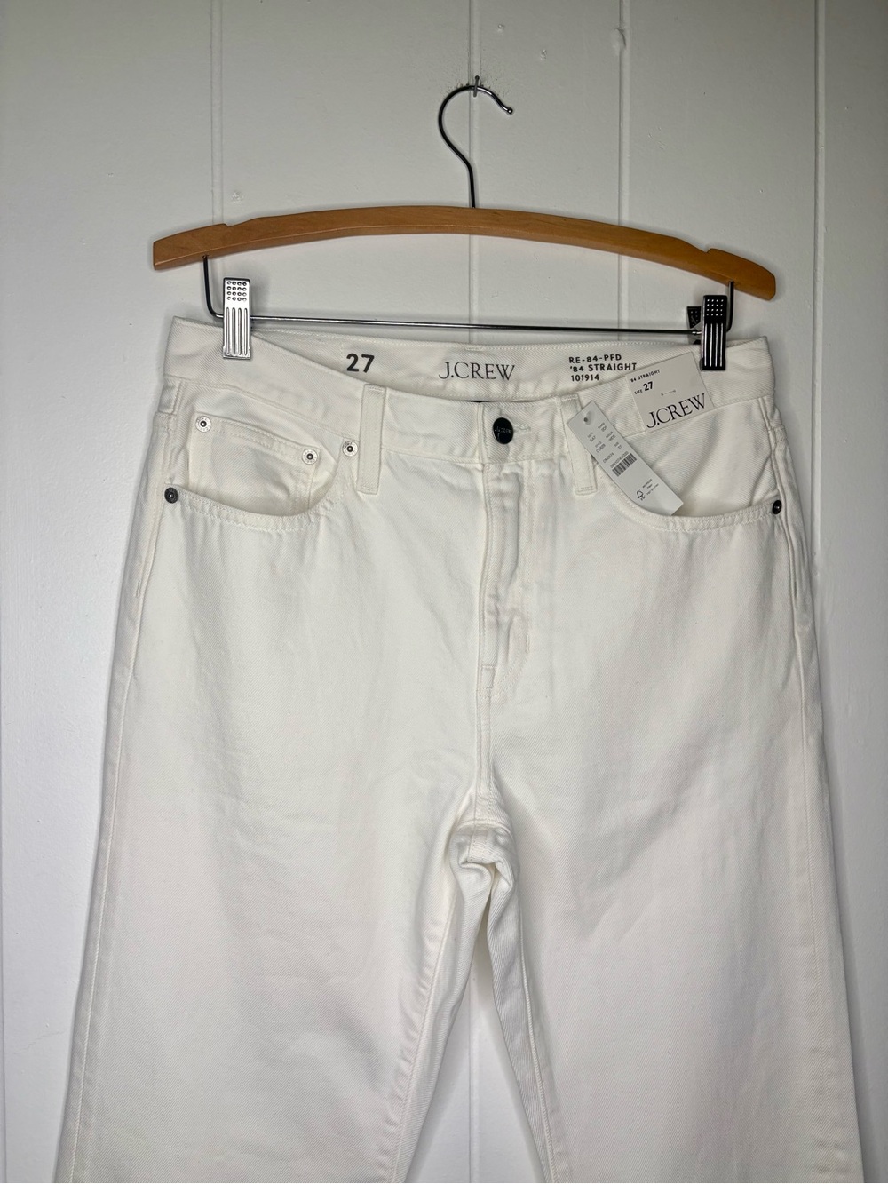 NWT J.CREW Women's Mid-rise Straight Jean in 1984 Rigid White Size 27 NEW 84’ - Picture 3 of 6